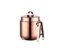 ZYJIX Secchiello per ghiaccio a doppio strato in acciaio inox con coperchio e pinze per bar e feste, ideale per conservare champagne e bevande, perfetto per eventi e intrattenimenti