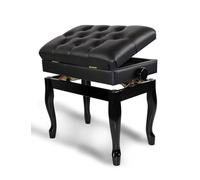 ZYJIX Sgabello per Pianoforte in Legno - Panca Ad Altezza Regolabile con Cuscino in Morbida Pelle - Adatto A Bambini E Insegnanti - Sgabello da Toeletta - 56 X 36 X 50-60 Cm(Color:Gambe Curve)