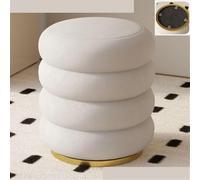 ZYJIX Sgabello Pouf Rotondo Sherpa Ottoman Storage - Morbida Seduta per Trucco per Soggiorno O Camera da Letto - Accogliente Poggiapiedi con Contenitore(Color:Tessuto Tecnico Bianco)