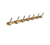 ZYJIX Solid Brass Wall Mount Coat Rack, 7-Hook Heavy Duty Metal Hat Hanger, Vintage Spazzolato Surface Ganci per Entryway Bagno Camera da Letto, Durevole & Elegante Portasacchetti Chiave