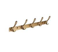 ZYJIX Solid Brass Wall Mount Coat Rack, 7-Hook Heavy Duty Metal Hat Hanger, Vintage Spazzolato Surface Ganci per Entryway Bagno Camera da Letto, Durevole & Elegante Portasacchetti Chiave