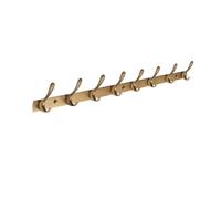 ZYJIX Solid Brass Wall Mount Coat Rack, 7-Hook Heavy Duty Metal Hat Hanger, Vintage Spazzolato Surface Ganci per Entryway Bagno Camera da Letto, Durevole & Elegante Portasacchetti Chiave