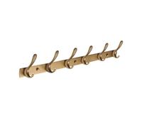 ZYJIX Solid Brass Wall Mount Coat Rack, 7-Hook Heavy Duty Metal Hat Hanger, Vintage Spazzolato Surface Ganci per Entryway Bagno Camera da Letto, Durevole & Elegante Portasacchetti Chiave