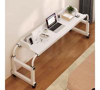ZYJIX Tavolino regolabile con ruote, vassoio multifunzione per comodino, tavolo per computer portatile regolabile in altezza