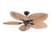 ZYJIX Ventilatore da Soffitto con Ventilatore A Palma da 52 Pollici con Telecomando E 5 Pale A Foglia, Luce del Ventilatore in Stile retrò per Illuminazione Decorativa nel Soggiorno