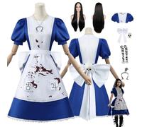 ZYJKGL Anime Cosplay Uniforma Alice：Madness Returns Costume Set completo con parrucca - Festa di Halloween e Convenzioni Anime Set Completo Outfit Adulti