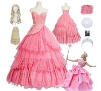 ZYJKGL Anime Glinda Cosplay Uniforma Wicked Costume Set completo con parrucca- Festa di Halloween e Convenzioni Anime Set Completo Outfit Adulti