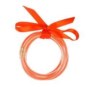 ZYJSSKUK Brillante Jelly Bracciale Set - lucido silicone leggero arco bracciale multistrato silicone arcobaleno oro rosa bracciale nastro set impilabile gioielli, L, Silicone, 48