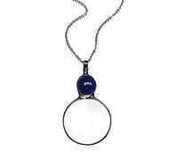 ZYKEJJDDAK 10 collane con ciondolo in vetro, alla moda, per maglioni, vintage, con lente di ingrandimento, collane di personalità per le donne, 5.85x3.9in, Metallo, Nessuna pietra preziosa