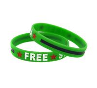 ZYKEJJDDAK 2 braccialetti in silicone Siria bandiere siriane accessori per uomini e donne che sostengono la pace cinturino in silicone, Misura unica, come descritto