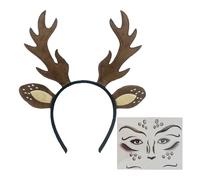 ZYKEJJDDAK Accessori per capelli con corna di renna per feste Adesivi creativi inclusi Decorazioni traspiranti amichevoli per Natale Giochi di ruolo Accessori per costumi Adesivi