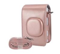 ZYKEJJDDAK Borsa per fotocamera LiPlay PU pelle protettiva con tracolla supporto fotocamera antipolvere custodia, Blush Oro