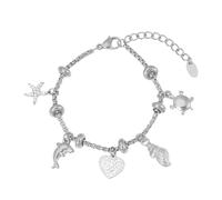 ZYKEJJDDAK Braccialetto regolabile fatto a mano con luna solare scintillante zirconia cubica gioielli in acciaio inox, 164cm, Acciaio al titanio, Nessuna pietra preziosa