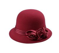 ZYKEJJDDAK Cappello a bombetta per donna accattivante cappello a cupola di lana per feste a tema anni '20 in maschera palle puntelli copricapo, Colore 2, Taglia unica