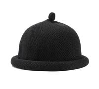 ZYKEJJDDAK Cappello a teschio con orlo arrotolato per l'uso quotidiano non deformabile ispessito cappello caldo senza tesa per adulti unisex inverno autunno, Nero , Taglia unica