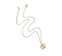 ZYKEJJDDAK Collana a catena regolabile con fiori e farfalle, ipoallergenica, in acciaio inox, alla moda, 395cm, Acciaio inossidabile, Nessuna pietra preziosa