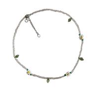 ZYKEJJDDAK Collana alla moda ispirata alla coreana con margherite e ciliegie, lunghezza regolabile, 3.9x1.17in, Perline, Nessuna pietra preziosa