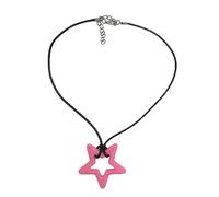 ZYKEJJDDAK Collana alla moda punk hip hop per uomo donna dopamina gioielli Hollow Star collane con ciondolo dolce fresco, 3.12x2.34in, Corda in pelle acrilica, Nessuna pietra preziosa
