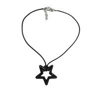 ZYKEJJDDAK Collana alla moda punk hip hop per uomo donna dopamina gioielli Hollow Star collane con ciondolo dolce fresco, 3.12x2.73in, Corda in pelle acrilica, Nessuna pietra preziosa