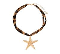 ZYKEJJDDAK Collana con ciondolo a forma di cuore con stampa animalier romantica, catena regolabile, gioiello da donna, ideale per feste, clavicola, 41cm50cm, Materiali misti, Nessuna pietra preziosa
