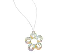 ZYKEJJDDAK Collana con ciondolo a forma di fiore cavo, collana girocollo in corda dolce, gioielli alla moda, semplice catena per clavicola, 43cm5cm 4.4cm, Acrilico, Nessuna pietra preziosa