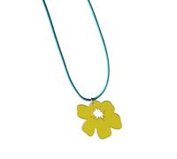 ZYKEJJDDAK Collana con ciondolo a forma di fiore vivace in stile retrò, in acrilico colorato, fatto a mano, per adolescenti, 39cm7cm, Acrilico, Nessuna pietra preziosa