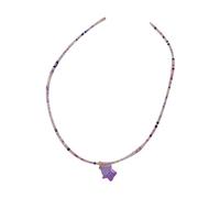 ZYKEJJDDAK Collana con ciondolo a forma di mostri con perline vibranti, collana girocollo con perline, gioiello per feste e uso quotidiano, 3.12x1.95in, Mi Zhu, Nessuna pietra preziosa