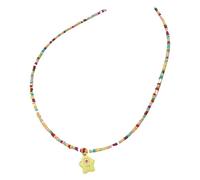 ZYKEJJDDAK Collana con ciondolo a forma di mostri con perline vibranti, collana girocollo con perline, gioiello per feste e uso quotidiano, 3.12x1.95in, Mi Zhu, Nessuna pietra preziosa