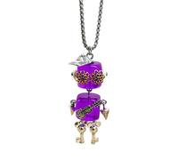 ZYKEJJDDAK Collana con ciondolo a forma di robot multifunzione, stile vintage, mobile, da indossare tutti i giorni, SizeApprox.2.5x6cm/0.98x2.36inches, Catena in acciaio inossidabile in resina