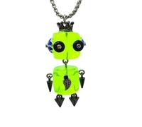 ZYKEJJDDAK Collana con ciondolo a forma di robot multifunzione, stile vintage, mobile, da indossare tutti i giorni, SizeApprox.2.5x6cm/0.98x2.36inches, Catena in acciaio inossidabile in resina