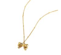 ZYKEJJDDAK Collana con fiocco in metallo, gioiello da sposa, con ciondolo a forma di fiocco, regolabile, adatta per occasioni speciali