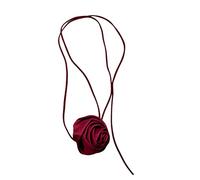 ZYKEJJDDAK Collana con fiori esagerati con rose eleganti in velluto catena clavicola romanzo delicato catena per il collo, 100cm5.4cm, velluto, Nessuna pietra preziosa