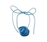 ZYKEJJDDAK Collana con fiori esagerati con rose eleganti in velluto catena clavicola romanzo delicato catena per il collo, 100cm89cm, velluto, Nessuna pietra preziosa
