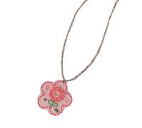 ZYKEJJDDAK Collana con perline in acrilico con ciondolo a forma di fiore, collana da spiaggia, adatta per donne