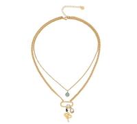 ZYKEJJDDAK Collana con pietre di luna verticali alla moda con ciondolo quadrato, accessorio per gioielli da donna alla moda, Size Chain 40cm/15.75inch, Chain 46cm/18.11inch, Metallo, Nessuna pietra