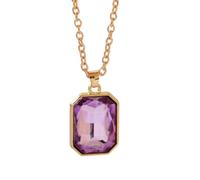 ZYKEJJDDAK Collana da donna alla moda con ciondolo in zirconia cubica con disegni geometrici quadrati in lega robusta, 445, Metallo, Nessuna pietra preziosa