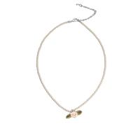 ZYKEJJDDAK Collana da donna con perle di cristallo artificiale a forma di fiore, per anniversario, moda vintage, collana girocollo con perle, 38 cm, Perle d'imitazione, tessuti, Nessuna pietra