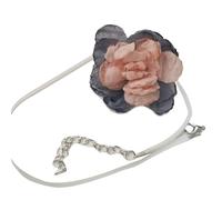 ZYKEJJDDAK Collana da donna in stile gotico, elegante, con fiore, regolabile, per matrimonio, 130cm 45cm, 1, Nessuna pietra preziosa