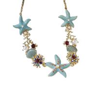 ZYKEJJDDAK Collana da polso comoda e delicata con perline marine, adatta per una vacanza al mare, 45717.5, Metallo, Nessuna pietra preziosa