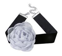 ZYKEJJDDAK Collana floreale delicata palude fiore clavicola catena larga collare catena donna signora gioielli dichiarazione, 7.02x2.34in, Cintura in velluto, rete, lega, Nessuna pietra preziosa