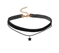 ZYKEJJDDAK Collana girocollo da donna a due file con stella a cinque punte e catena alla clavicola, accessorio per collare, Size Approx. 307cm/11.82.75inch, Metallo, Nessuna pietra preziosa