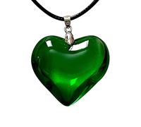 ZYKEJJDDAK Collana girocollo da donna con ciondolo a forma di cuore, elegante, minimalista, insolita, 44*42, Vetro, Nessuna pietra preziosa