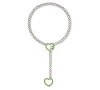 ZYKEJJDDAK Collana girocollo in stile punk con ciondolo a forma di cuore, realizzata a mano, catena a maglia cubana, lunghezza regolabile, 60cm, Metallo, Nessuna pietra preziosa