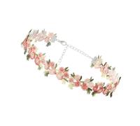 ZYKEJJDDAK Collana girocollo multiuso in pizzo con delicati disegni floreali, accessorio per gioielli alla moda femminile elegante, Size Length 37cm/14.56inch, Materiali misti, Nessuna pietra preziosa