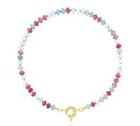 ZYKEJJDDAK Collana in pietra intrecciata a mano, accessorio alla moda, gioielli colorati per il collo, collana con perline colorate per feste e casual, 41cm50cm, Pietra, Nessuna pietra preziosa