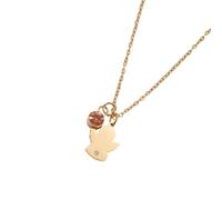 ZYKEJJDDAK Collana per battesimo con incisione, per ragazze, elegante, da indossare tutti i giorni, collana simbolica con cristalli per la prima comunione, 3.12x1.95in, Acciaio inossidabile, Nessuna
