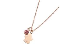 ZYKEJJDDAK Collana per battesimo con incisione, per ragazze, elegante, da indossare tutti i giorni, collana simbolica con cristalli per la prima comunione, 3.51x2.34in, Acciaio inossidabile, Nessuna