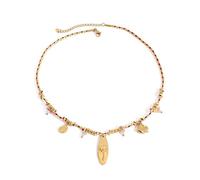 ZYKEJJDDAK Collana regolabile in corda colorata con ciondolo in acciaio inox, collana fatta a mano, gioiello da donna, 5.07x5.85in, Acciaio inossidabile, corda intrecciata, Nessuna pietra preziosa