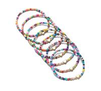 ZYKEJJDDAK Confezione da 7 perline colorate elasticizzate per donne, regolabili, elastiche, regalo per gioielli elasticizzati regolabili