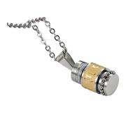 ZYKEJJDDAK Elegante collana con ciondolo a forma di mantra con sei parole, spirituale, in acciaio inox, accessorio per uomo, SizeApprox.19x12mm/0.75x0.47inch, accessori in acciaio inox, Nessuna pietra